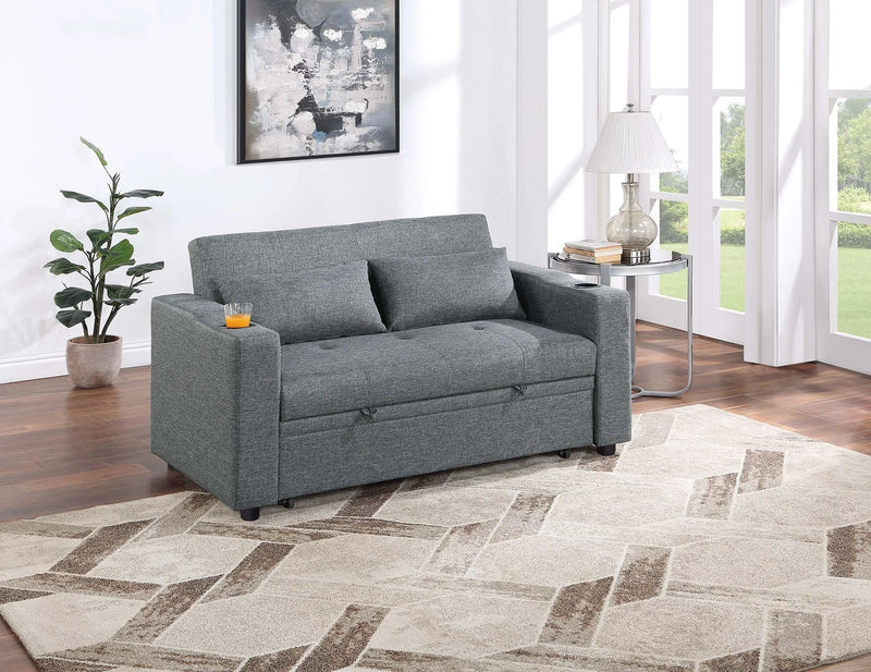 Uniqvn Convertible Sofa in Black Gray
