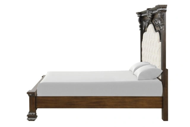 Promenade E.King & Queen Bed Brown & White