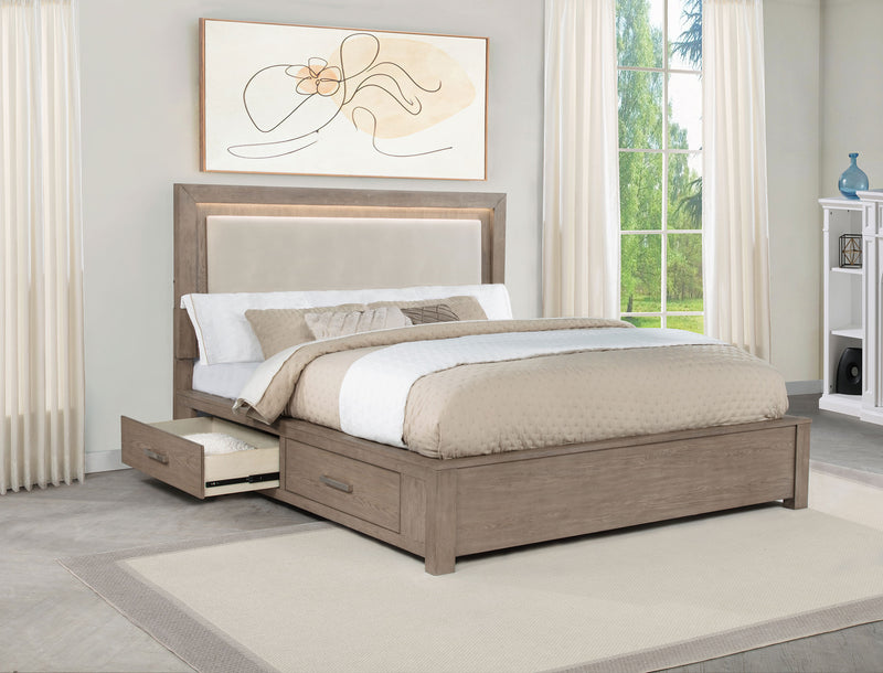 Kenora Panel Platform Storage Bed with LED Lighting