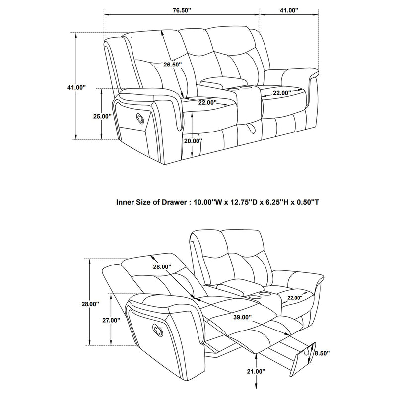 Conrad Reclining Glider Loveseat