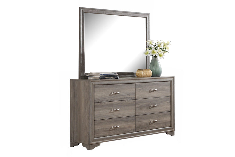 Chuint Mirror in Espresso Bonded Leather