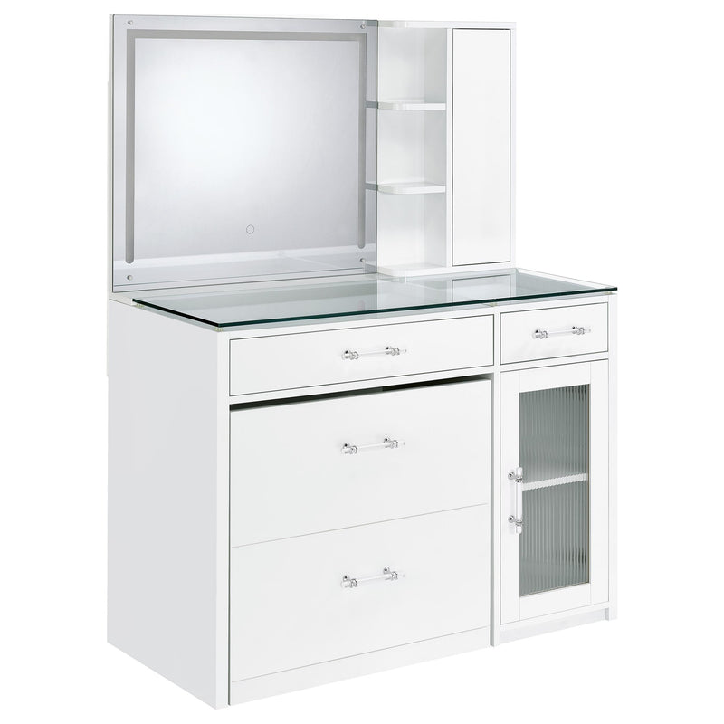 Flora Makeup Vanity Table with LED Mirror and Stool