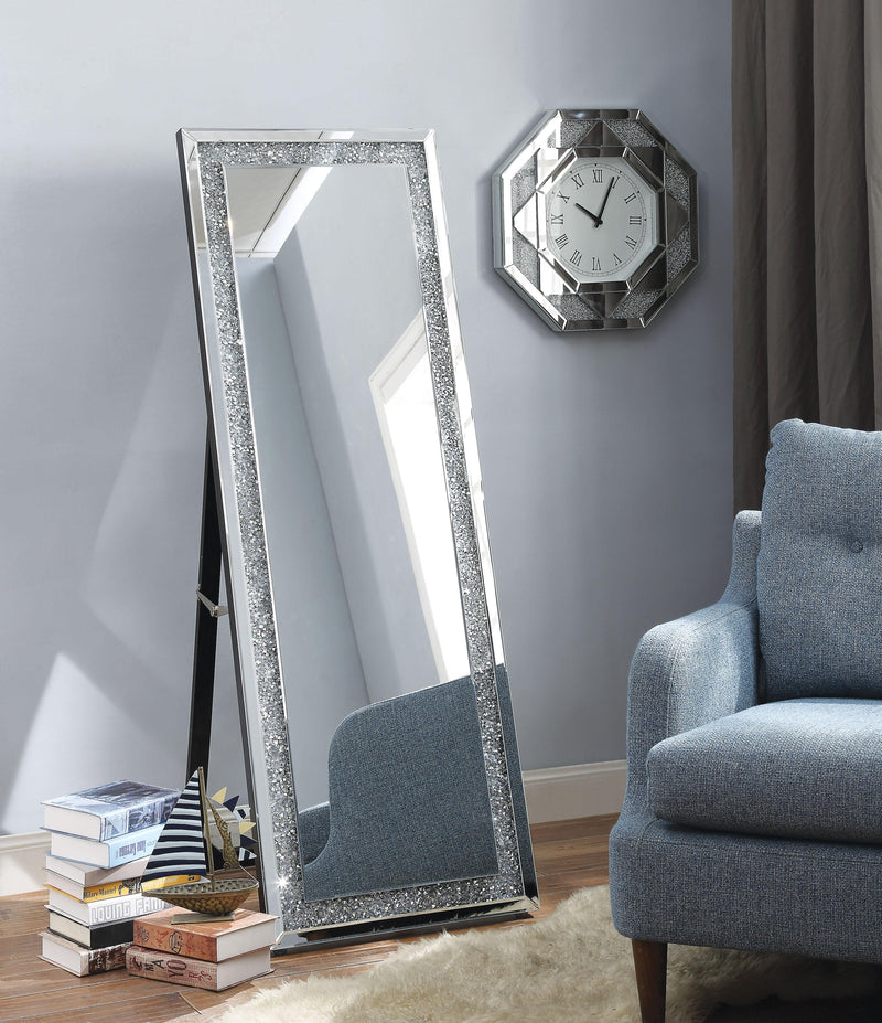Noralie Mirrored & Faux Diamonds Accent Mirror (Floor)