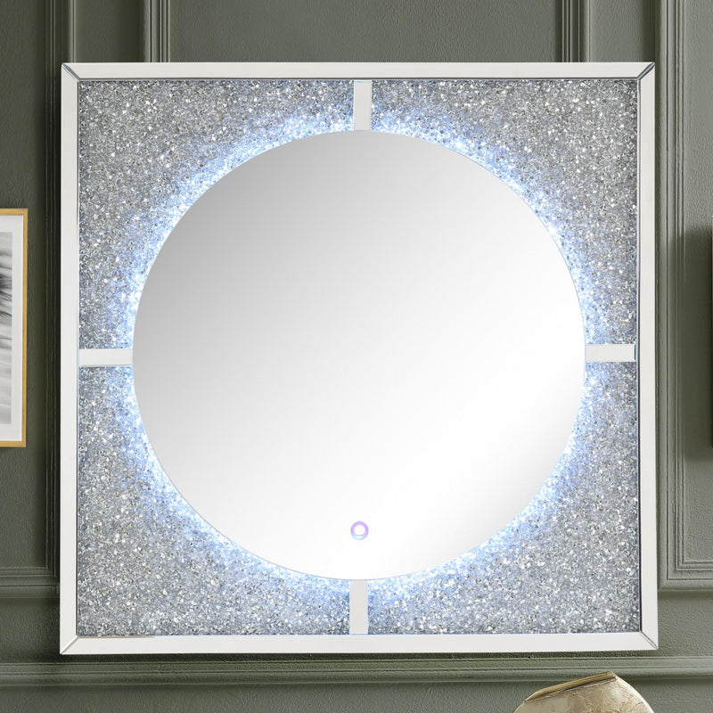 Nowles Mirrored & Faux Stones Wall Decor (LED)