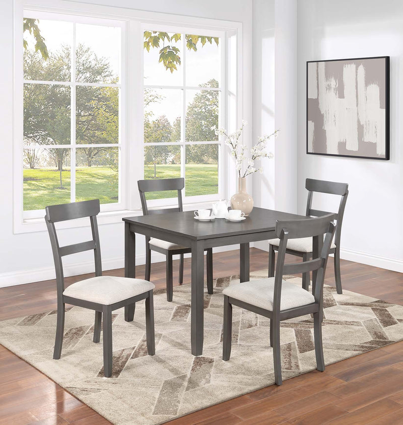 Hhdfur 5-Pcs Dining Set in Grey