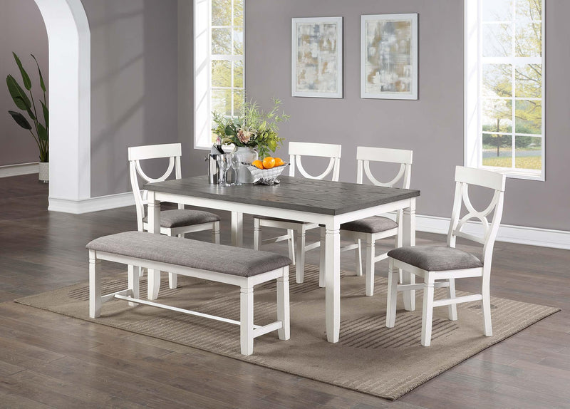 Tamich 6-Pcs Dining Set in Grey+White