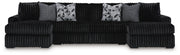 Midnight-Madness Double Chaise Sectional - Onyx