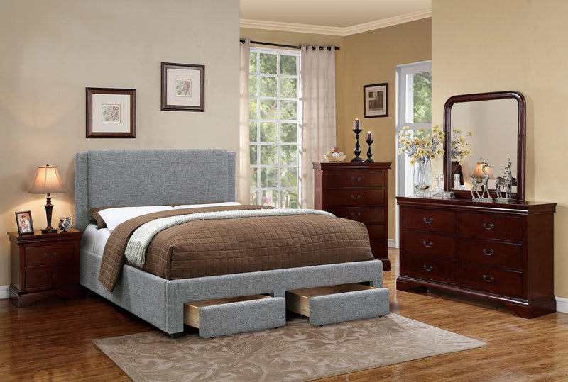 Liihcc Full Bed/Stone Ash in Light Grey / Black