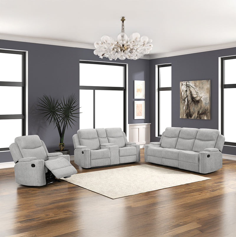 Motion Loveseat w/Console & Storage Arm